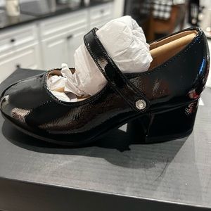 Little girl black patten leather new with tags in the box